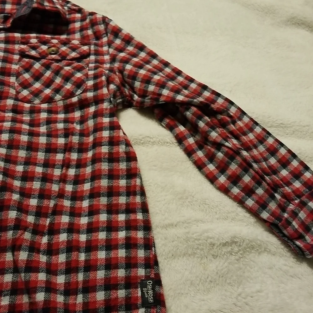 Oshkosh B'Gosh Boy's Plaid Button Down Long Sleeve Shirt